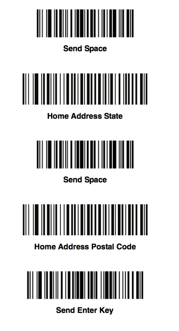 Several bar code labels Description automatically generated